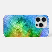 Mystieke Topaas Blauwe Glanzende Textuur iPhone Hoesje (Achterkant horizontaal)