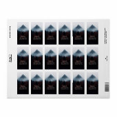 Mystieke toppen in de mist etiket (Full Sheet)