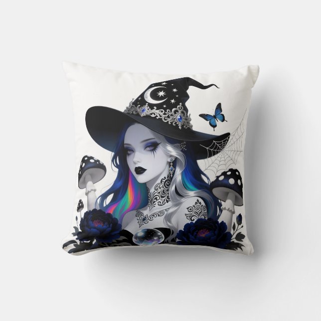 Mystieke Tovenares Gotische Fantasie Kunstprint Kussen (Voorkant)