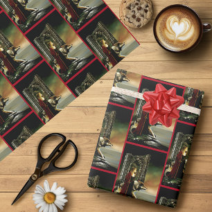 Mystieke Tovenares Wolf Bewaker Steen Portaal Cadeaupapier