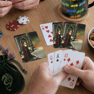 Mystieke Tovenares Wolf Bewaker Steen Portaal Pokerkaarten