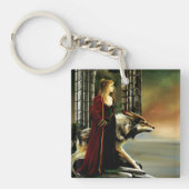 Mystieke Tovenares Wolf Bewaker Steen Portaal Sleutelhanger (Voorkant)