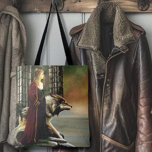 Mystieke Tovenares Wolf Bewaker Steen Portaal Tote Bag