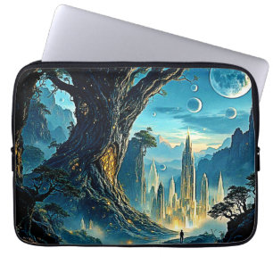 Mystieke Tree City Dreamscape Laptop Sleeve