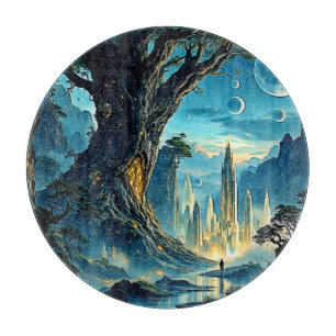 Mystieke Tree City Dreamscape Snijplank