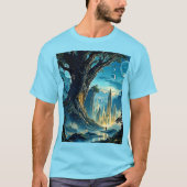 Mystieke Tree City Dreamscape T-shirt (Voorkant)