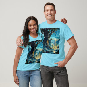 Mystieke Tree City Dreamscape T-shirt