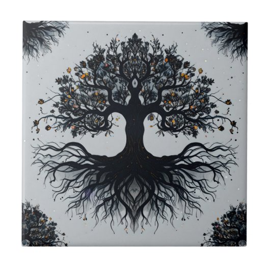 Mystieke Tree of Life Tegel Art Tegeltje (Voorkant)