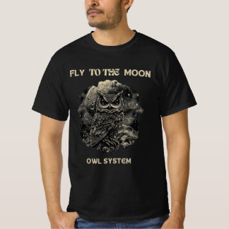 Mystieke Uil en Maan "Vlieg naar de Maan" T-shirt