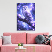 Mystieke uil in een betoverd bos canvas afdruk (Insitu (Woonkamer))