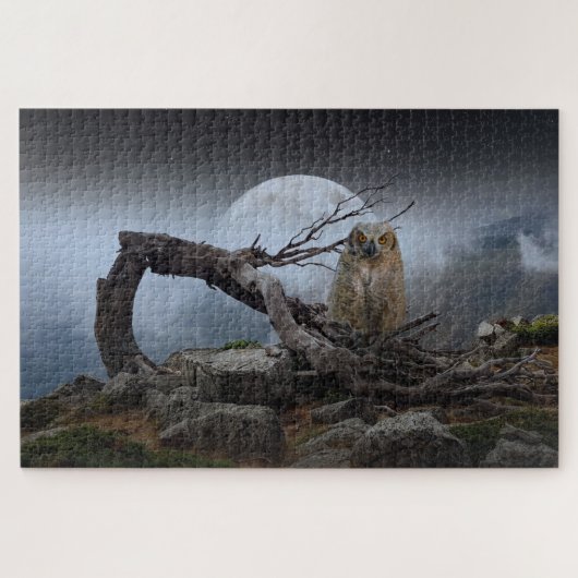 Mystieke Uil Landschap Legpuzzel (Horizontaal)