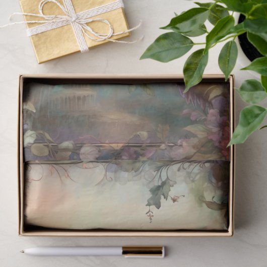 Mystieke Uil Misty Italianate Building Decoupage Tissuepapier (Geschenk)