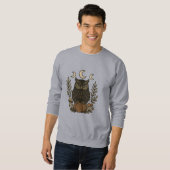 Mystieke Uil Moon Phases-Shirt – Gothic Witchy Trui (Voorkant volledig)