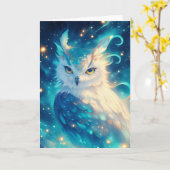 Mystieke uil onder de sterrenhemel kaart (Gele Bloem)