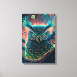 Mystieke Uil Psychodelische Canvasprint Canvas Afdruk