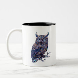 Mystieke Versierde Uil Koffiemok - Hemelse Kunst Tweekleurige Koffiemok