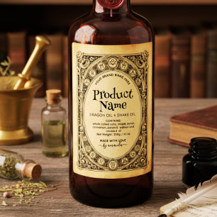 Mystieke Verticale Elixers Apotheek Stijl Labels Wijn Etiket