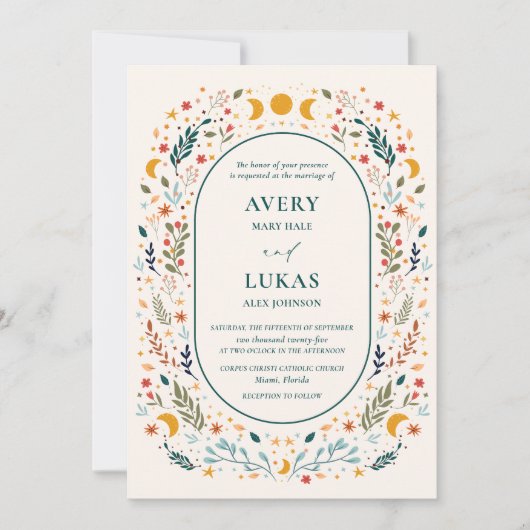 Mystieke vintage bruiloft uitnodiging (Voorkant)