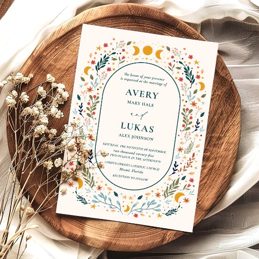 Mystieke vintage bruiloft uitnodiging