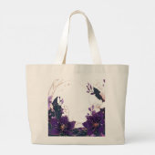 Mystieke Violet Bloom Grote Tote Bag (Achterkant)