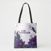 Mystieke Violet Bloom Tote Bag (Voorkant)