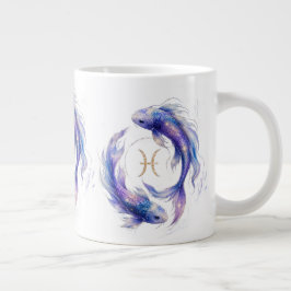 Mystieke Vissen Zodiac Kampvis Waterverf Astro Grote Koffiekop