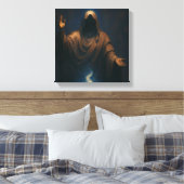 Mystieke Vlam Gehulde Figuur Kunstprint Canvas Afdruk (Insitu (Slaapkamer))
