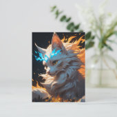Mystieke vlam kat bekend briefkaart (Staand voorkant)