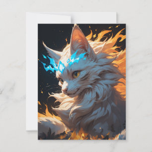 Mystieke vlam kat bekend briefkaart