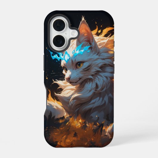 Mystieke vlam kat bekend iPhone 16 hoesje (Achterkant)