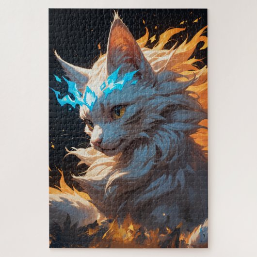 Mystieke vlam kat bekend legpuzzel (Verticaal)