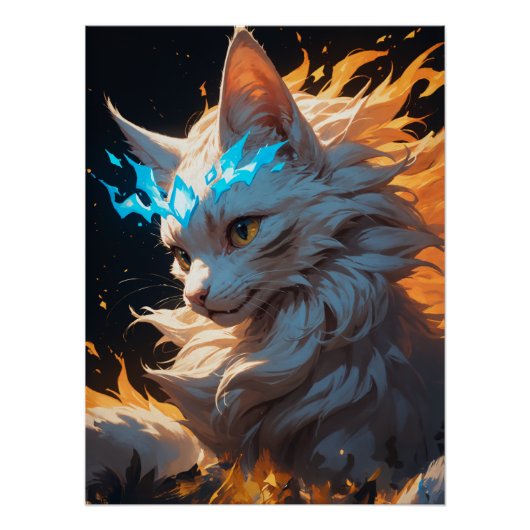 Mystieke vlam kat bekend perfect poster (Voorkant)
