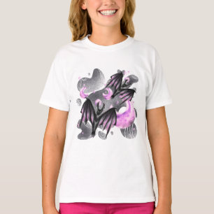 Mystieke vleermuizen rond een gloeiende maan Jeugd T-shirt