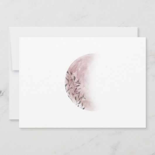 Mystieke Volle Maan Blush Roze Bruiloft Kaart (Achterkant)