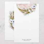 mystieke volle maan bohemiene roze kantoorpapier briefpapier (Voorkant / Achterkant)