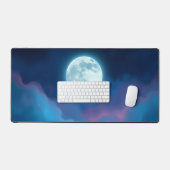 Mystieke Volle Maan Desk Mat - Dromerige Nachtheme (Keyboard & Muis)