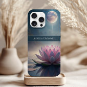 Mystieke Volle Maan Lotus met Aangepaste Naam Case-Mate iPhone Case
