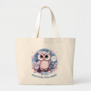 Mystieke Volle Maan – Pastel Paarse Nacht Hemel -  Grote Tote Bag