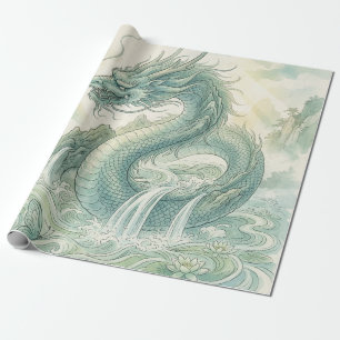 Mystieke Vos Draak Watercolor Kunst (2) Cadeaupapier