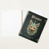 Mystieke vos met doordringende rode ogen planner (Display)