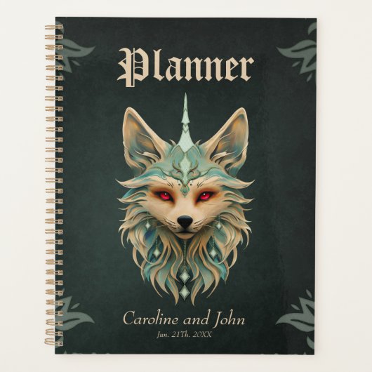 Mystieke vos met doordringende rode ogen planner (Voorkant)