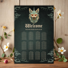 Mystieke vos met doordringende rode ogen poster