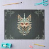 Mystieke vos met doordringende rode ogen. tissuepapier (Craft)