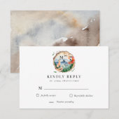 mystieke vos rustieke RSVP-antwoordkaart RSVP Kaartje (Voorkant / Achterkant)