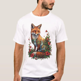 Mystieke Vos Tropische Tempel Landschap Wilde Dier T-shirt