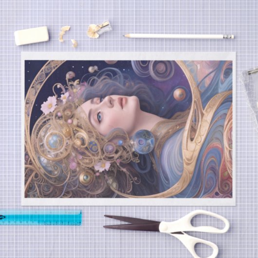 Mystieke Vrouw Decoupage Weefseldocument Tissuepapier (Craft)