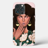 Mystieke Vrouw, Gardenia's, Elegant bloemportret Case-Mate iPhone Case (Achterkant)