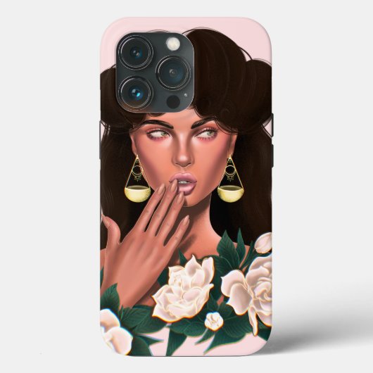 Mystieke Vrouw, Gardenia's, Elegant bloemportret Case-Mate iPhone Case (Achterkant)