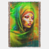 Mystieke vrouw in neonkleuren deken (Voorkant Verticaal)