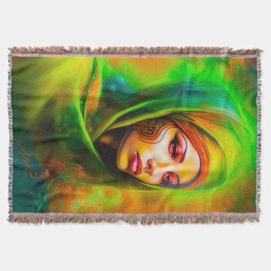 Mystieke vrouw in neonkleuren deken (Voorkant)